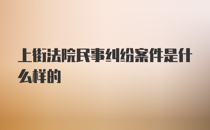 上街法院民事纠纷案件是什么样的