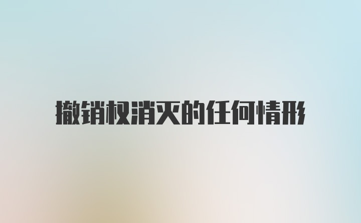 撤销权消灭的任何情形