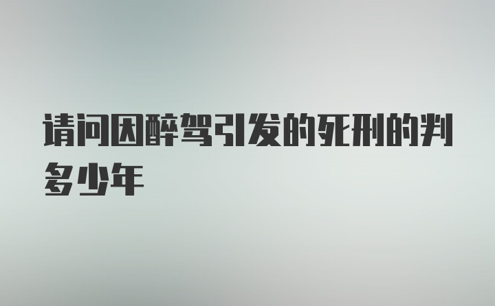 请问因醉驾引发的死刑的判多少年