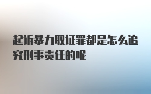 起诉暴力取证罪都是怎么追究刑事责任的呢