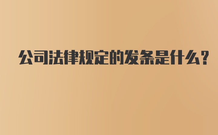 公司法律规定的发条是什么？