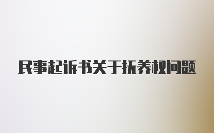 民事起诉书关于抚养权问题