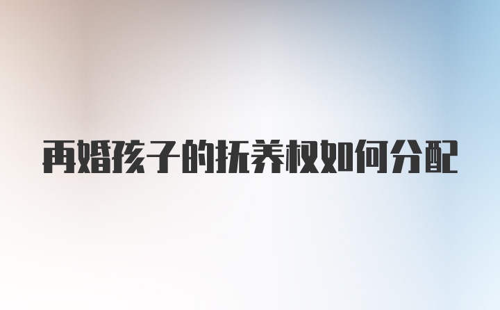 再婚孩子的抚养权如何分配