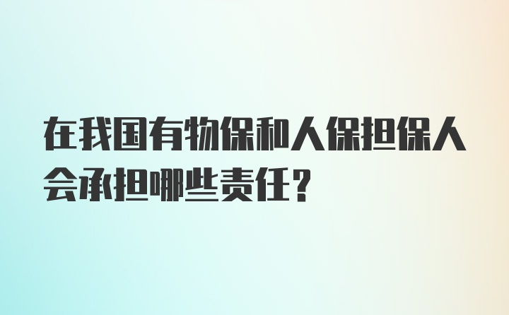 在我国有物保和人保担保人会承担哪些责任？