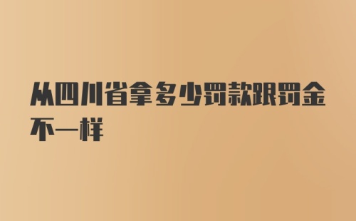 从四川省拿多少罚款跟罚金不一样