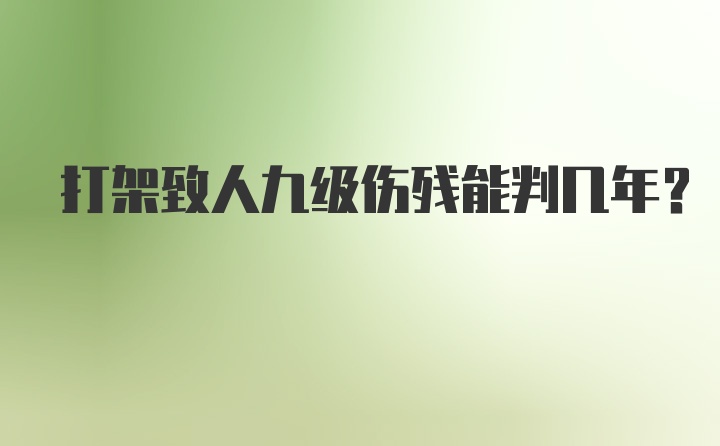 打架致人九级伤残能判几年？