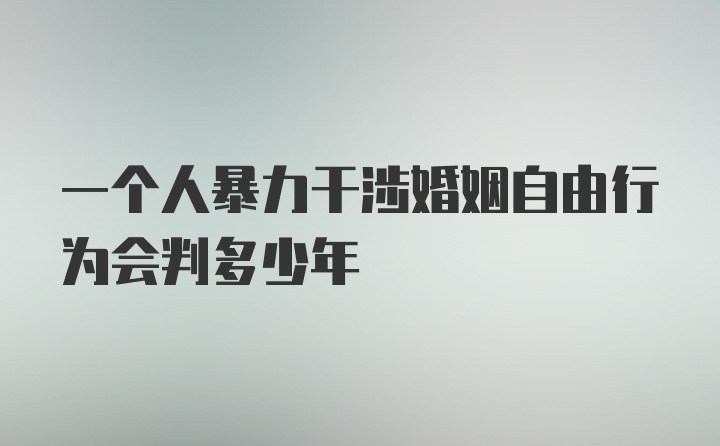 一个人暴力干涉婚姻自由行为会判多少年