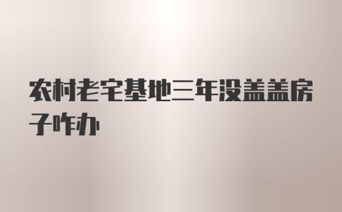 农村老宅基地三年没盖盖房子咋办