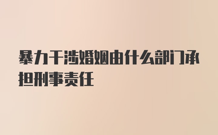 暴力干涉婚姻由什么部门承担刑事责任