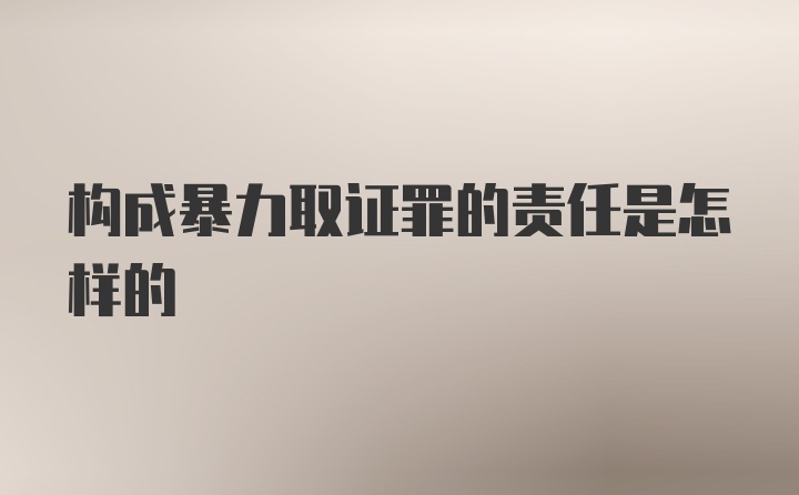 构成暴力取证罪的责任是怎样的