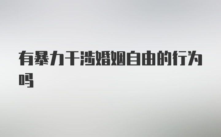 有暴力干涉婚姻自由的行为吗