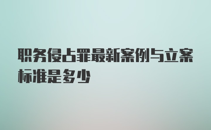 职务侵占罪最新案例与立案标准是多少