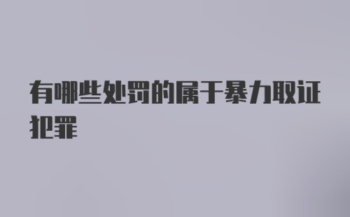 有哪些处罚的属于暴力取证犯罪