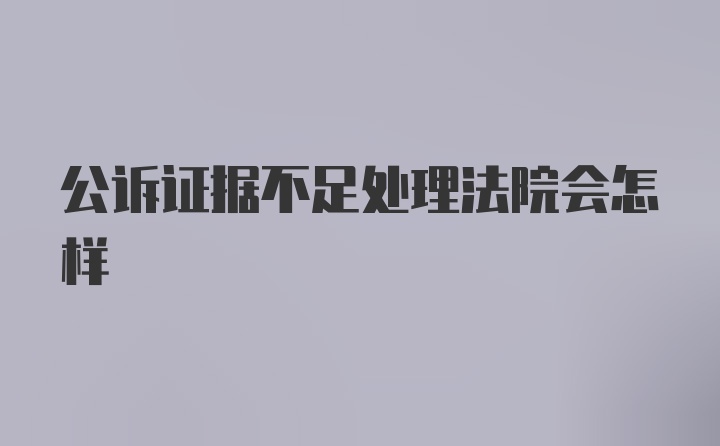 公诉证据不足处理法院会怎样