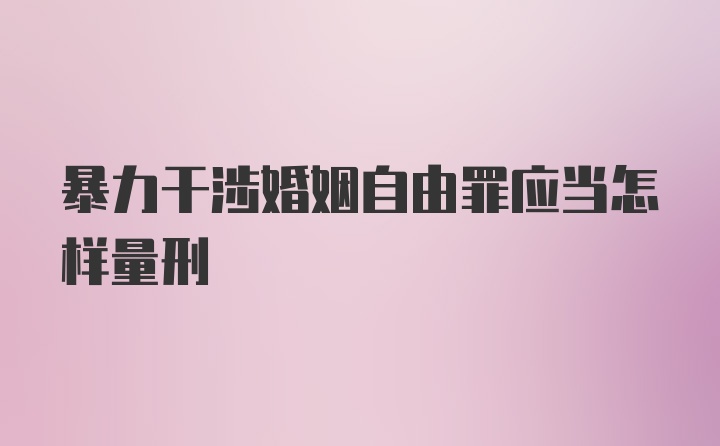 暴力干涉婚姻自由罪应当怎样量刑