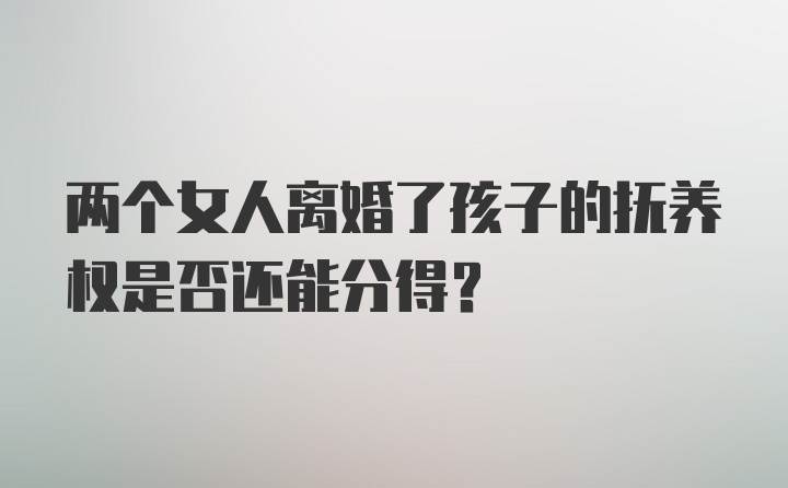 两个女人离婚了孩子的抚养权是否还能分得？