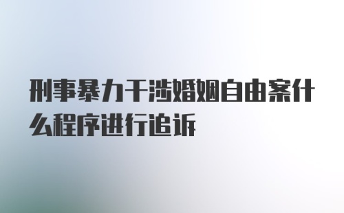 刑事暴力干涉婚姻自由案什么程序进行追诉