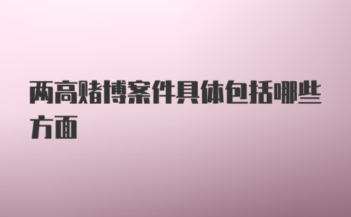 两高赌博案件具体包括哪些方面