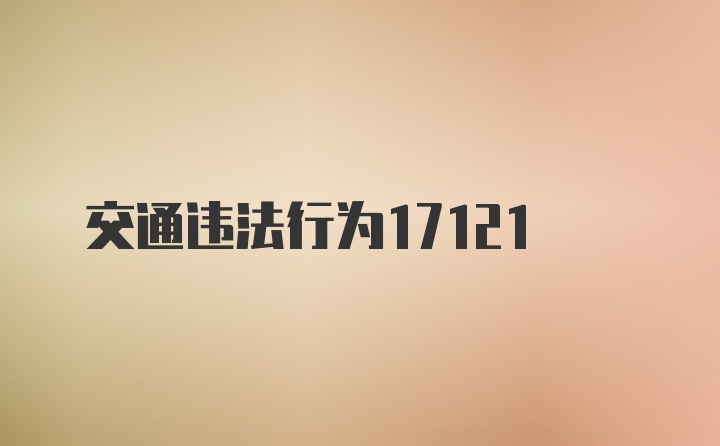 交通违法行为17121