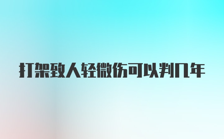 打架致人轻微伤可以判几年