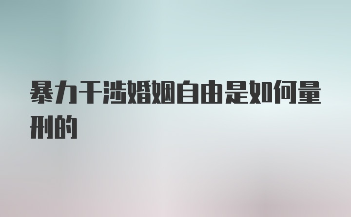 暴力干涉婚姻自由是如何量刑的