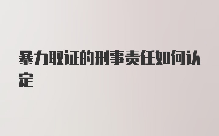 暴力取证的刑事责任如何认定