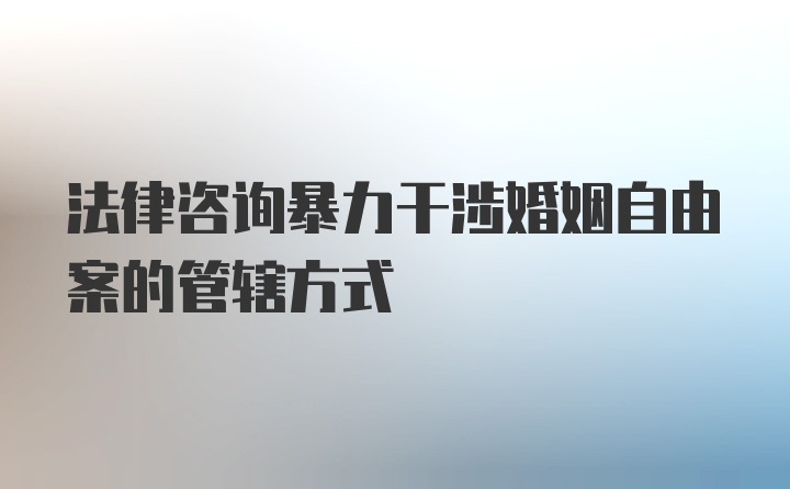 法律咨询暴力干涉婚姻自由案的管辖方式