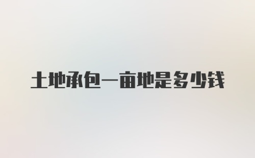 土地承包一亩地是多少钱