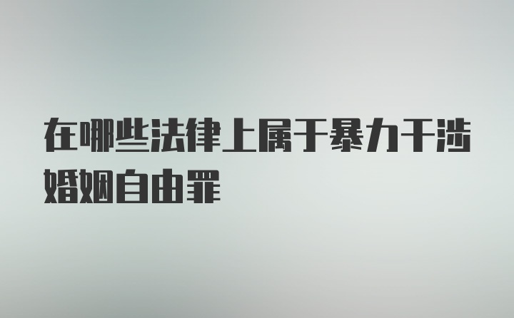 在哪些法律上属于暴力干涉婚姻自由罪