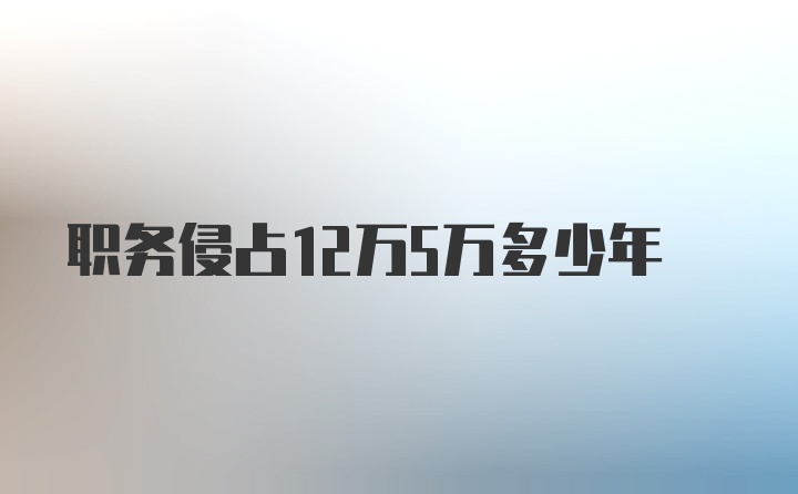 职务侵占12万5万多少年