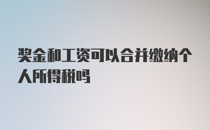 奖金和工资可以合并缴纳个人所得税吗