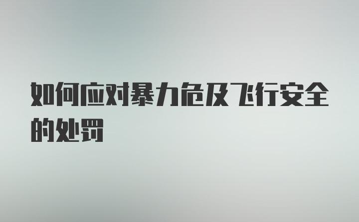 如何应对暴力危及飞行安全的处罚