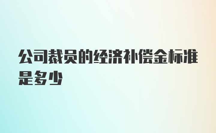 公司裁员的经济补偿金标准是多少