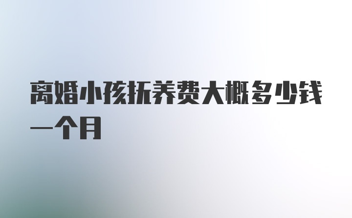 离婚小孩抚养费大概多少钱一个月