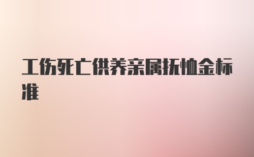 工伤死亡供养亲属抚恤金标准