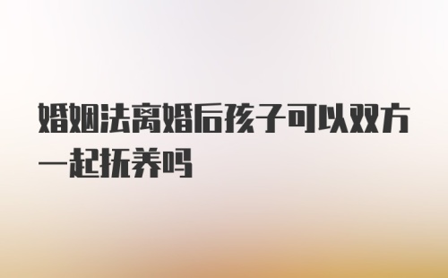 婚姻法离婚后孩子可以双方一起抚养吗