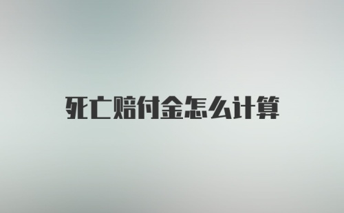 死亡赔付金怎么计算