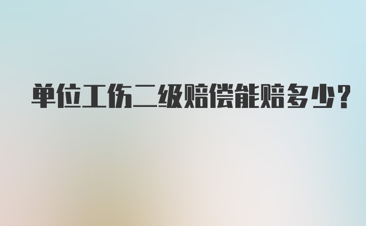 单位工伤二级赔偿能赔多少？