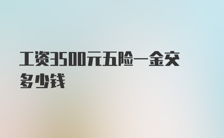 工资3500元五险一金交多少钱