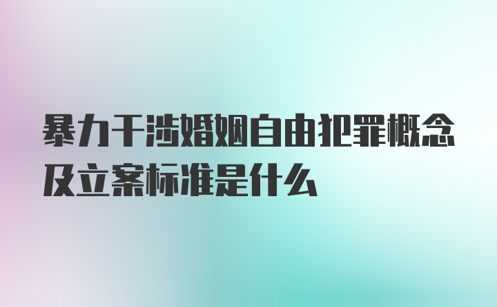 暴力干涉婚姻自由犯罪概念及立案标准是什么