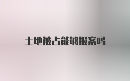 土地被占能够报案吗