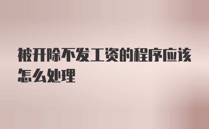 被开除不发工资的程序应该怎么处理