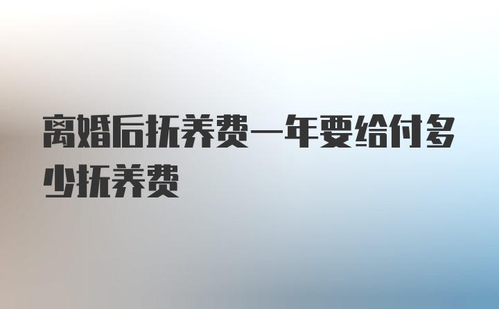 离婚后抚养费一年要给付多少抚养费