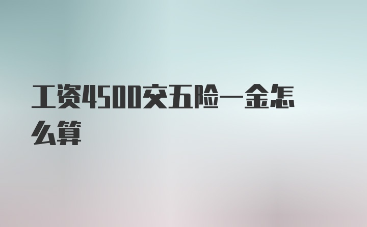 工资4500交五险一金怎么算