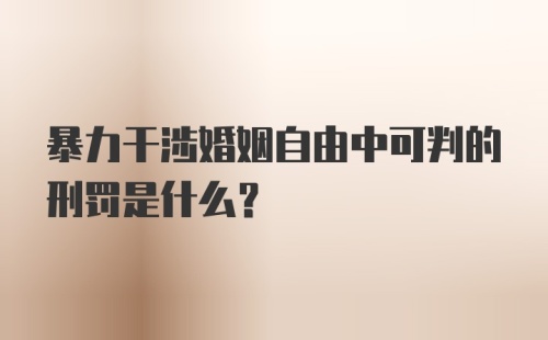 暴力干涉婚姻自由中可判的刑罚是什么？