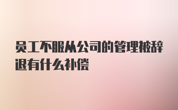 员工不服从公司的管理被辞退有什么补偿