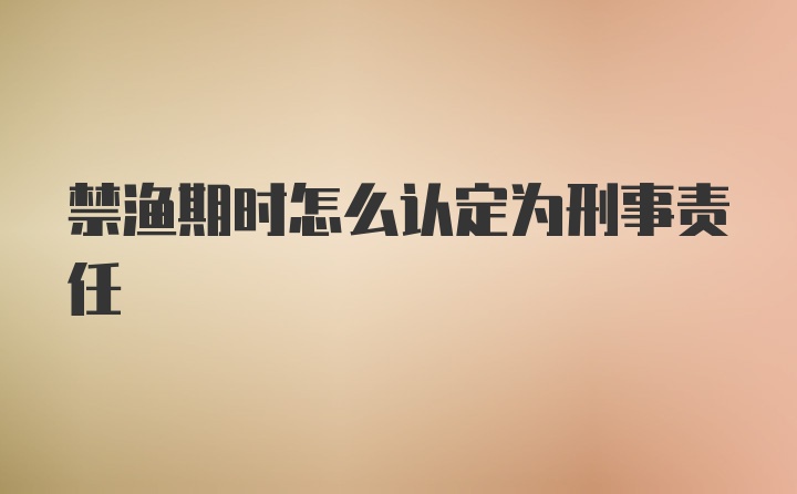 禁渔期时怎么认定为刑事责任