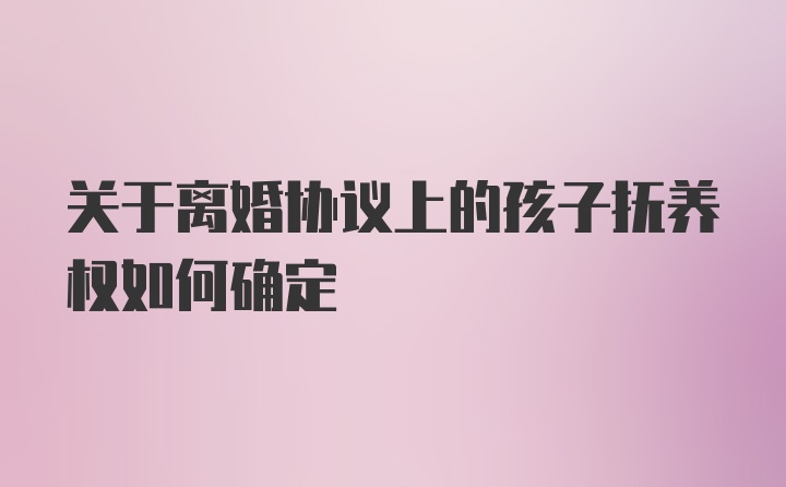 关于离婚协议上的孩子抚养权如何确定