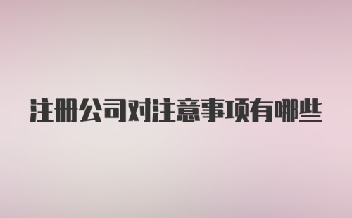 注册公司对注意事项有哪些