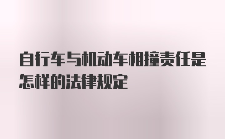 自行车与机动车相撞责任是怎样的法律规定